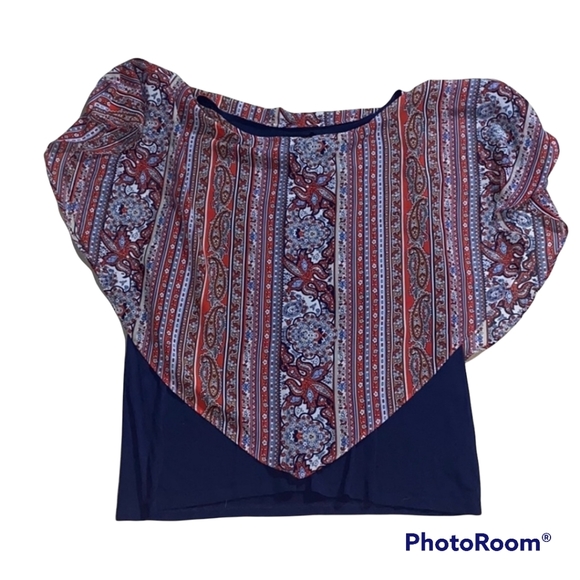 Alyx Shirt Blouse Top with Paisley Pattern sz 1X - Picture 1 of 3